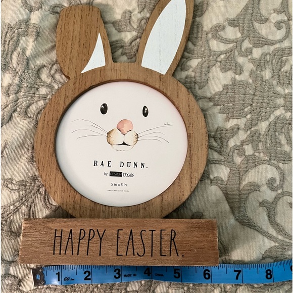 Rae Dunn Happy Easter Bunny frame & mini baby born surprise & scrubbie bunny NWT - Picture 9 of 12